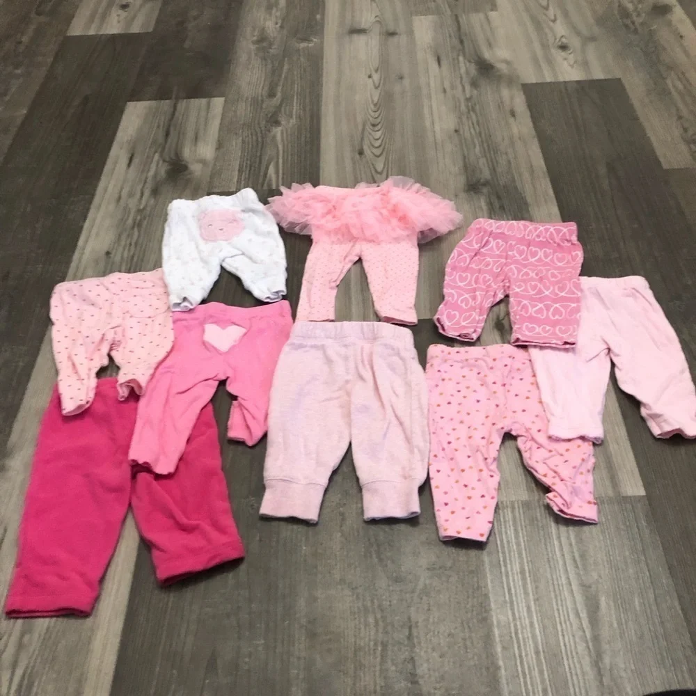 Carters Baby‎ girl 3 months pink printed leggings bundle